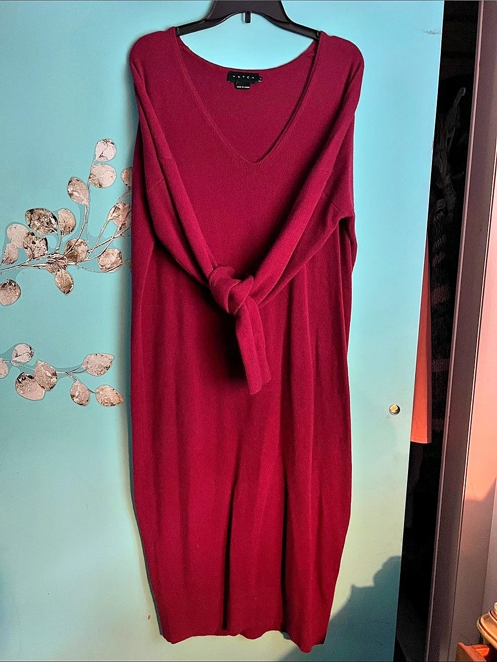 HATCH Wool Cashmere Maxi Dress in Red Size Medium Like New